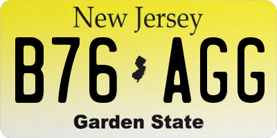 NJ license plate B76AGG