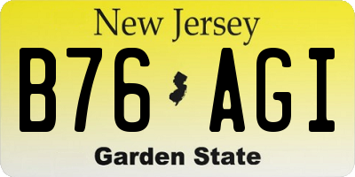 NJ license plate B76AGI