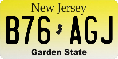NJ license plate B76AGJ