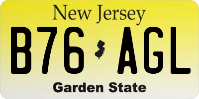 NJ license plate B76AGL