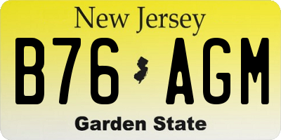 NJ license plate B76AGM
