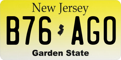 NJ license plate B76AGO