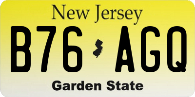 NJ license plate B76AGQ