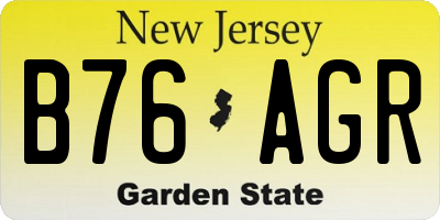 NJ license plate B76AGR