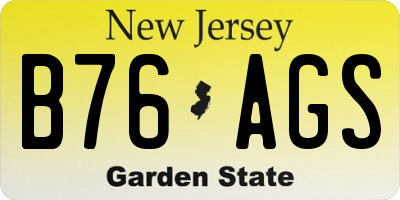 NJ license plate B76AGS