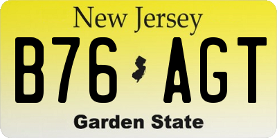 NJ license plate B76AGT