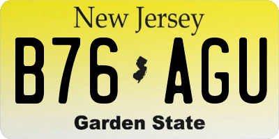 NJ license plate B76AGU