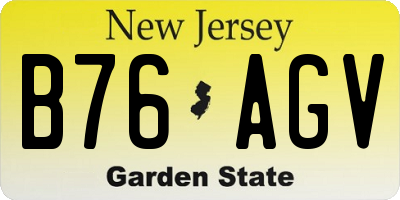 NJ license plate B76AGV