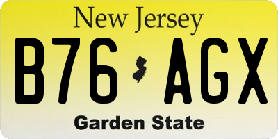 NJ license plate B76AGX