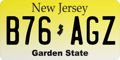 NJ license plate B76AGZ