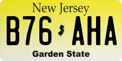 NJ license plate B76AHA