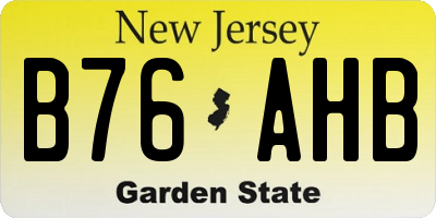 NJ license plate B76AHB