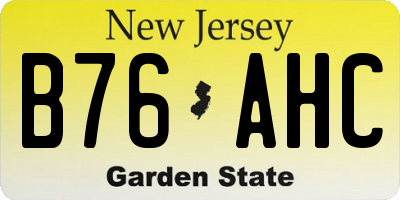 NJ license plate B76AHC