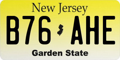 NJ license plate B76AHE