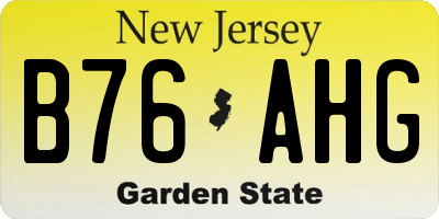 NJ license plate B76AHG