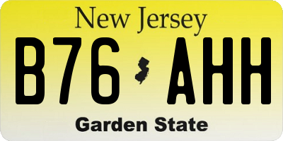 NJ license plate B76AHH
