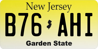 NJ license plate B76AHI