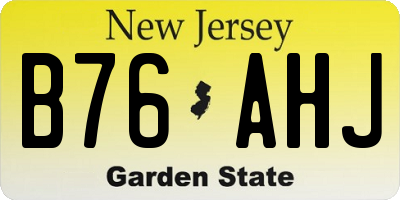 NJ license plate B76AHJ