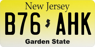 NJ license plate B76AHK