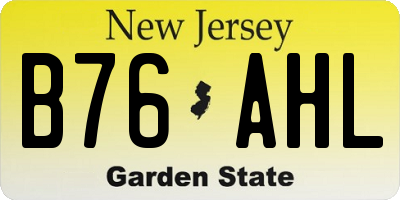 NJ license plate B76AHL