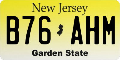 NJ license plate B76AHM
