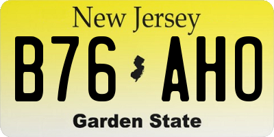 NJ license plate B76AHO