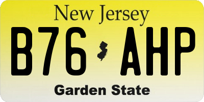 NJ license plate B76AHP