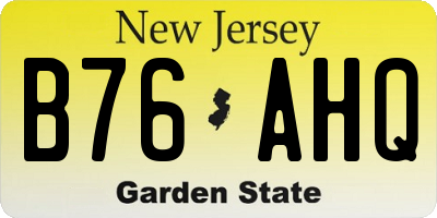 NJ license plate B76AHQ
