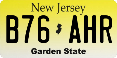 NJ license plate B76AHR