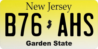 NJ license plate B76AHS
