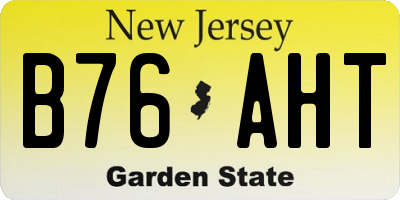 NJ license plate B76AHT