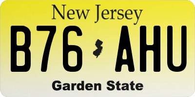 NJ license plate B76AHU