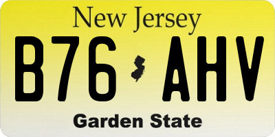 NJ license plate B76AHV