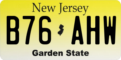 NJ license plate B76AHW