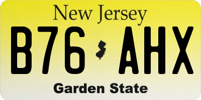 NJ license plate B76AHX