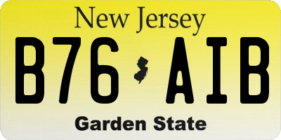 NJ license plate B76AIB