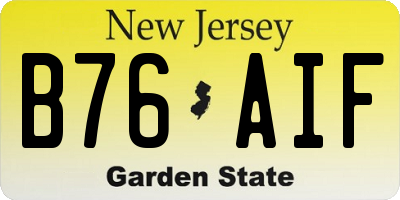 NJ license plate B76AIF