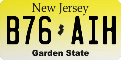 NJ license plate B76AIH