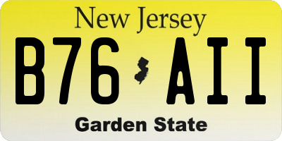 NJ license plate B76AII