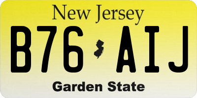 NJ license plate B76AIJ