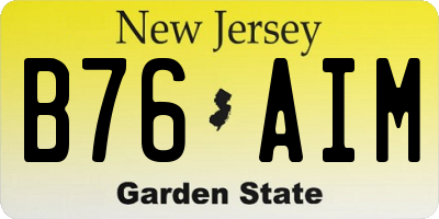 NJ license plate B76AIM