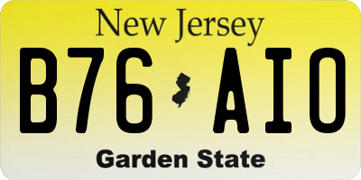 NJ license plate B76AIO