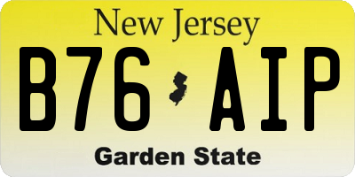 NJ license plate B76AIP