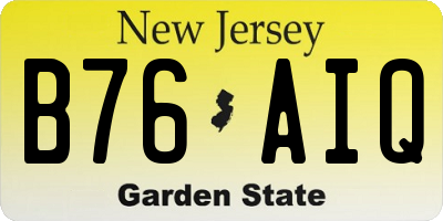 NJ license plate B76AIQ
