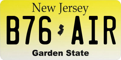 NJ license plate B76AIR