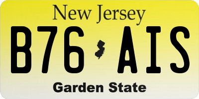 NJ license plate B76AIS