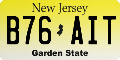 NJ license plate B76AIT