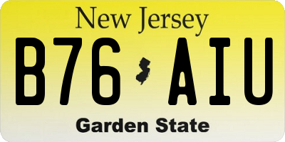 NJ license plate B76AIU