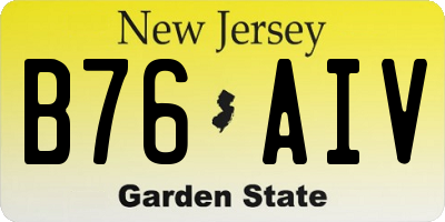 NJ license plate B76AIV