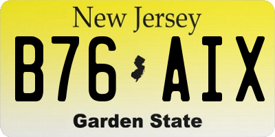 NJ license plate B76AIX